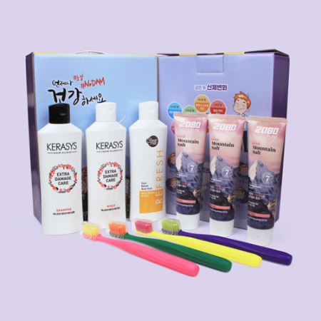 케라시스 샴푸 + 부케가르니 미세모 칫솔 + 핑크 솔트  치약 + 케라리스 린스 + 샤워메이트 바디워시 10종세트 #2