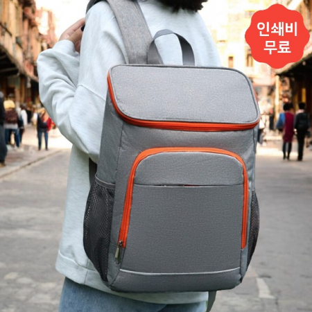 해피쿨 보온보냉 베이직 백팩 (25L) (그레이+오렌지) #2