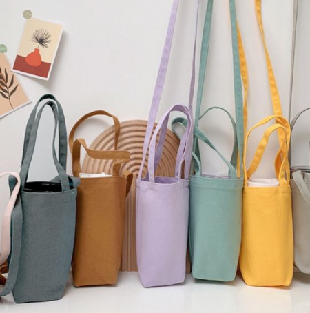 파스텔 캔버스 컵홀더 테이크아웃 에코백 #2