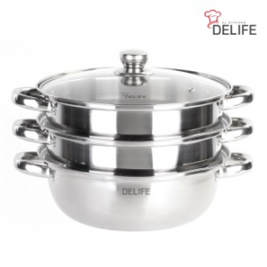 디라이프 스테인레스 인덕션 3단 찜전골냄비(28cm)