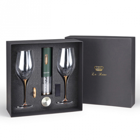 [라헨느] 리얼 골드 브릿지 유니버셜 와인잔 2p + 충전식 전동 와인 오프너 T-1000세트 #2