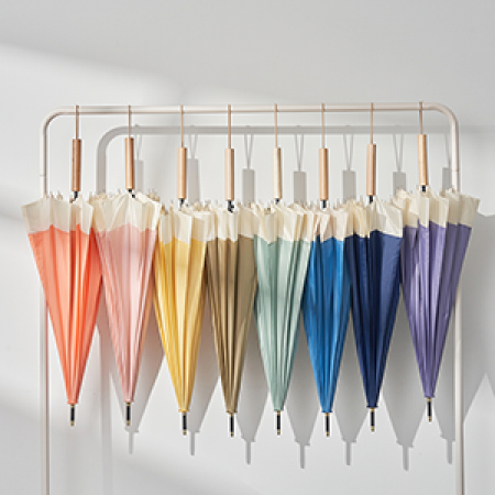 몰리아 16K 장우산 자동 예쁜 가벼운 파스텔 패션 튼튼한 우드 손잡이 경량 제작 #2