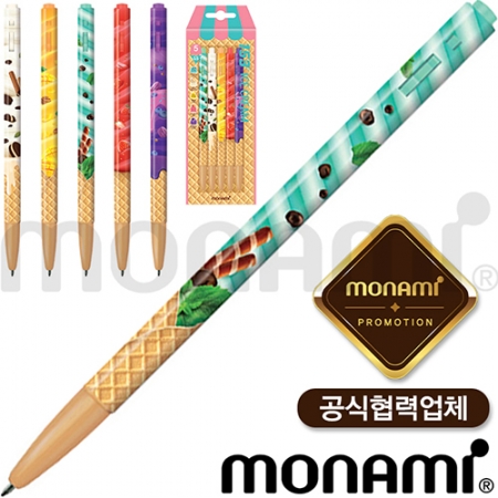 모나미 153 아이스크림 볼펜 5P세트 잉크 컬러 5종 #3