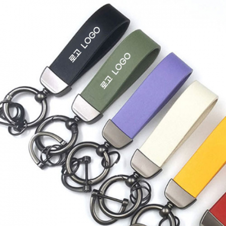 컬러 가죽 열쇠고리 키링, 미니키링 홍보용 키홀더 열쇠고리 #2