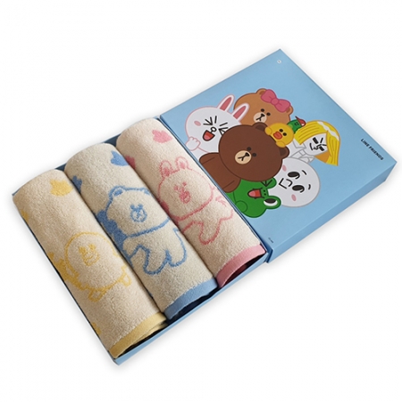 라인프렌즈 포레스트 선염 캐릭터 세면타올 3p #2