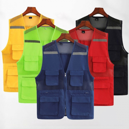 매쉬 작업조끼 컬러 인쇄 단체조끼 형광반사 안전조끼 제작 #2