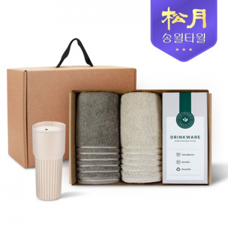 송월타올 리빙 기프트세트 7, 호텔컬렉션 필라라인40 2P + 커피텀블러709ml 1P #2
