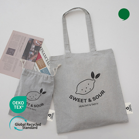 리사이클 그레이 세트 (컬러라이트 그레이 에코백 + 미르셔링 파우치 그레이) #3