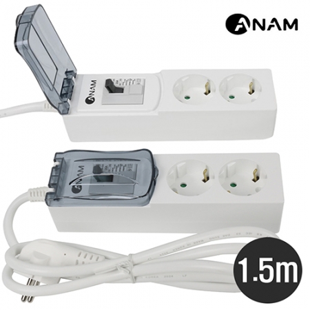 아남 고용량 4000W 배선차단기 2구 멀티탭 1.5m, 국산 과부하 차단기 #3