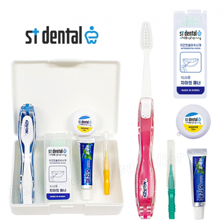 뉴 치아구급함 알뜰 1호 접이식미세모 치실 치간 칫솔치약세트 #3