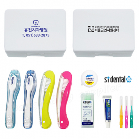 뉴 치아구급함 알뜰 1호 접이식미세모 치실 치간 칫솔치약세트 #4