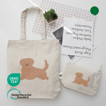 친환경 리사이클 세트 (리사이클 스탠다드 에코백 중 + 리사이클 에코 지퍼 파우치 세트) #3