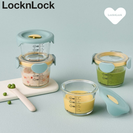 락앤락 512S4 리틀럽 디어 이유식용기 원형 260ml 4P 혼합세트 라벤더, 스카이블루 #3