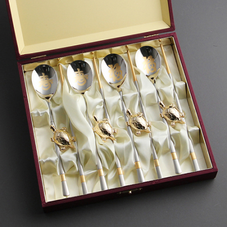 수복 24K 금도금 4인 수저세트 (수저받침 포함) #2