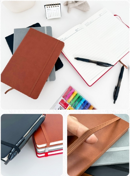 A5 가죽 커버 라인 만년노트, 가죽 줄노트, 가죽 라인 다이어리, 미색 모조지 다이어리 #2