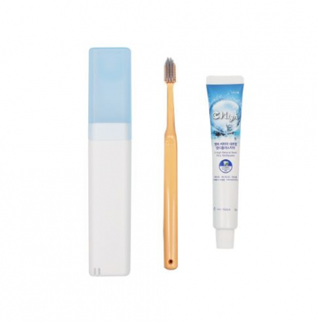 청화 휴대용 치약 칫솔세트(씨하이치약 50g, 친환경칫솔)여행용 #2
