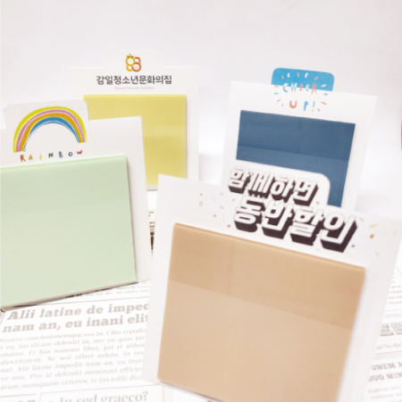 파스텔 투명 점착메모지 75*75 스텐드형 #2