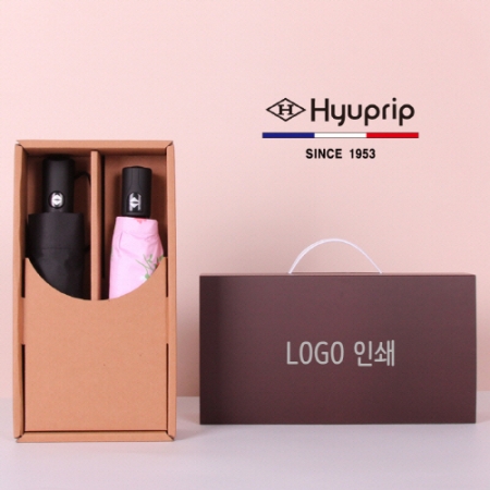 프리미엄 우양산세트-협립 3단 모던 완전자동우산 + 3단 미니 암막 플라워즈 완전자동 양우산 #2