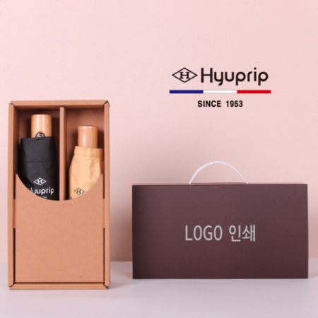 프리미엄 우산세트-협립 3단 마시멜로 원목손 완전자동우산 + 3단 수동우산 #2