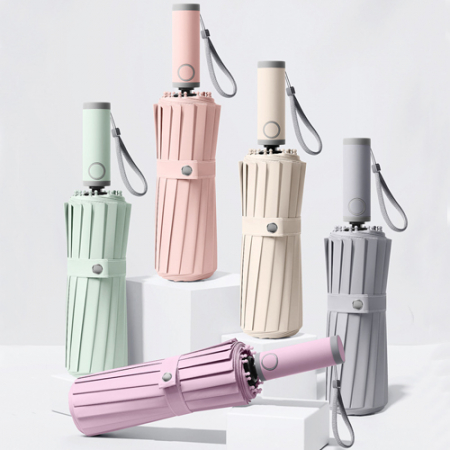 스타일 암막 접이식 자동 우양산, 16k 3단 암막 양우산 바닐라 #3