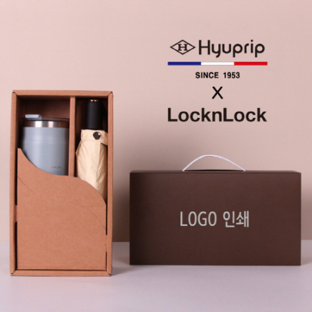 협립 3단 암막 골든베이지 수동식 우양산 + 락앤락 메트로 머그 텀블러 1P 세트 #2