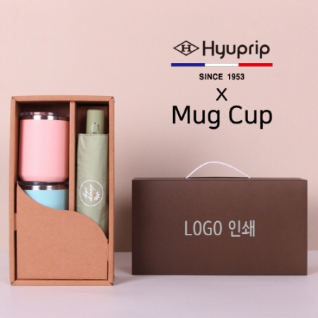 협립 3단 50 암막 데이지 완전자동 우양산 + 로하스 머그컵 2P 세트 #2