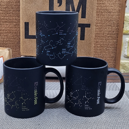 별자리 직선무광 블랙 변색 머그컵 #2