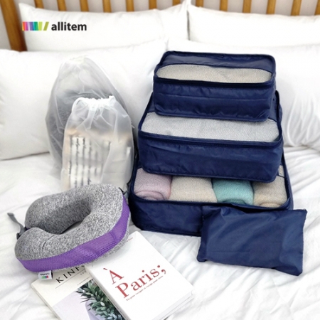 달팡 메모리폼 목베개 + 여행용6종 파우치세트 #3