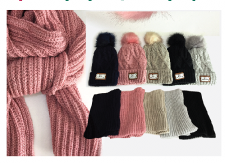 GEO 니트 비니 목도리 세트, 니트목도리, 니트비니 #2