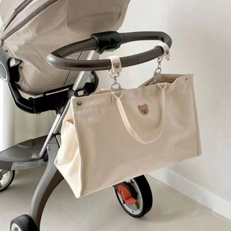 곰돌이 캔버스 기저귀 가방 유모차 걸이 육아 수납 #2