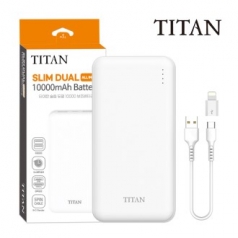 타이탄 슬림듀얼 보조배터리 10000mAh(C타입 케이블+8핀 젠더)