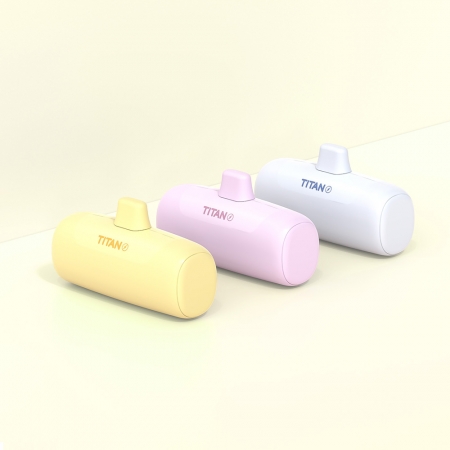 타이탄 20W 고속충전 도킹형 일체형 미니 보조배터리 5000mAh C타입, 8핀 #2