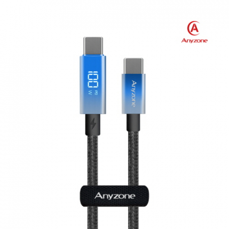 애니존 100W 초고속충전 블루 오로라패브릭 LCD 케이블 1.2M CTC #2