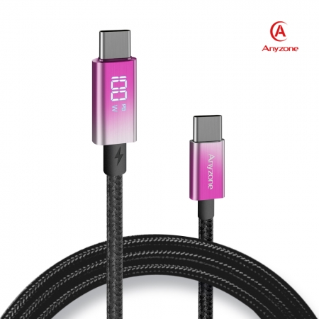 애니존 100W 초고속충전 오로라패브릭 LCD 케이블 2.0M CTC #2