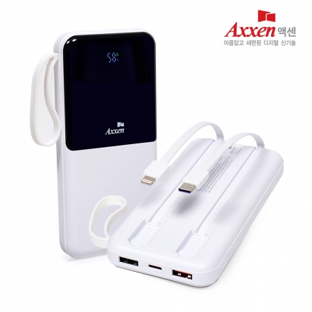 액센 B511 초고속충전 10000mAh 케이블 일체형 잔량표시 보조배터리 #2