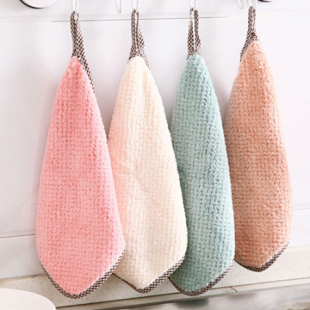 극세사 주방 핸드타월 고리수건 행주 타올 고리형 어린이집 유치원 수건 #2