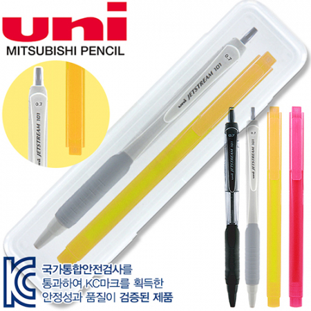 uni 제트스트림 101 볼펜 0.7mm + 스타 사각 형광펜세트 #3