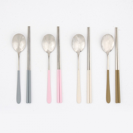 스테인레스 304 파스텔톤 컬러 수저 2세트 #4