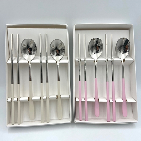 스테인레스 304 파스텔톤 컬러 수저 2세트 #7