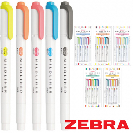제브라 마일드 형광펜 5색세트 // 빠른건조 #3