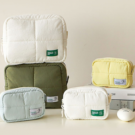 B110 쿠션 누빔 파우치 M L 여행용화장품 소지품 가방 인쇄 주문제작 답례품 #4