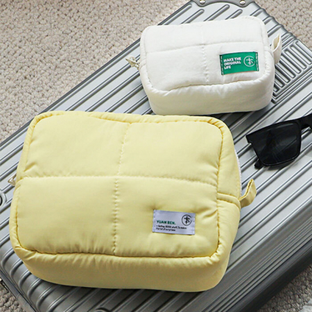 B110 쿠션 누빔 파우치 M L 여행용화장품 소지품 가방 인쇄 주문제작 답례품 #2