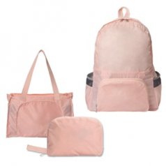 B105 투웨이 접이식 파우치 포켓 백팩 여행배낭 가방 보조가방 숄더백 인쇄 답례품  주문제작