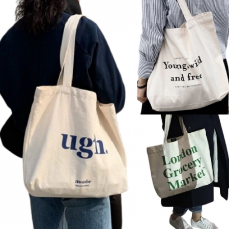 지퍼에코백 캔버스에코백 손가방 캔버스백 숄더백 #2