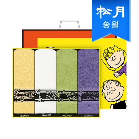 [송월타올] 스누피 플레이 스포츠 세면타올 4매 선물세트 (쇼핑백) #2