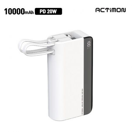 엑티몬 20W 고속 미니 보조배터리 10000mAh, C+8 PIN #2