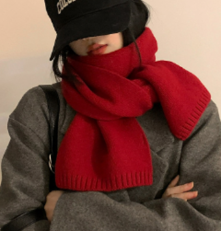 부드러운 무지 니트 목도리 #2