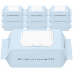 H2O클린 초순수 플레인 대용량 라이트 물티슈 캡형 1팩(100매입)