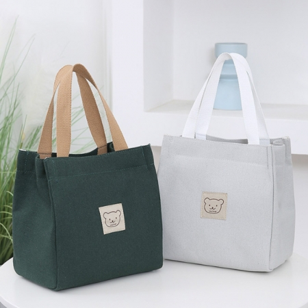 B111 곰돌이 토트백 지퍼가방 면가방 학생 미니 보조 가방 인쇄 답례품 #3