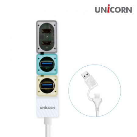 유니콘 USB3.2 Gen1 4포트 USB멀티허브 A+C타입 젠더 듀얼컨텍터 RHC-200D #4